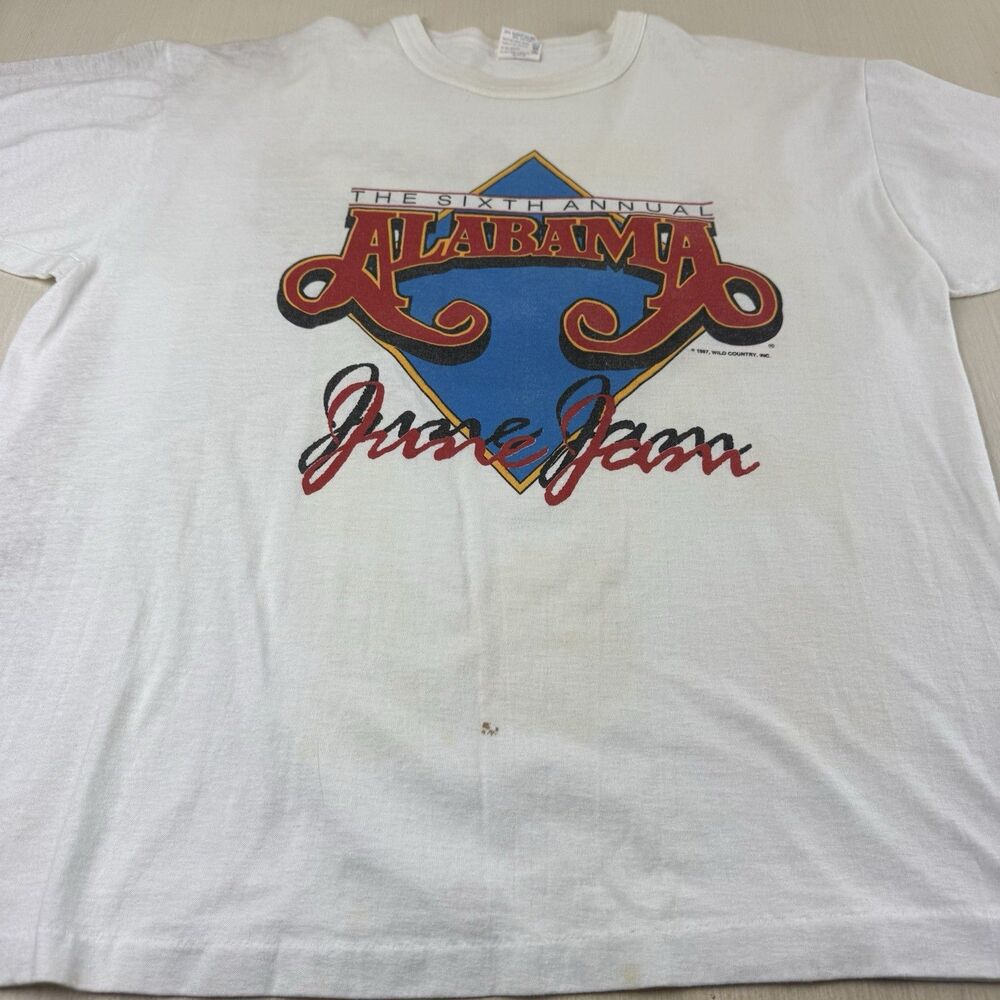 Vintage Sixth Annual Alabama June Jam 1987 Country Concert Shirt Mens XL White - Picture 3 of 16